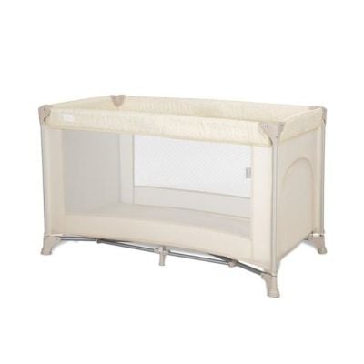 Patut pliabil, Lorelli Torino, 1 nivel, cu saltea inclusa si usa laterala cu fermoar, Beige