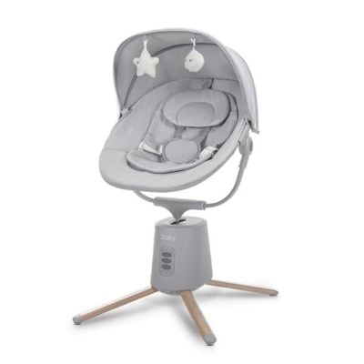 Leagan electric pentru bebelusi, Lorelli Storky, bluetooth, telecomanda, 5 viteze de leganare, Grey