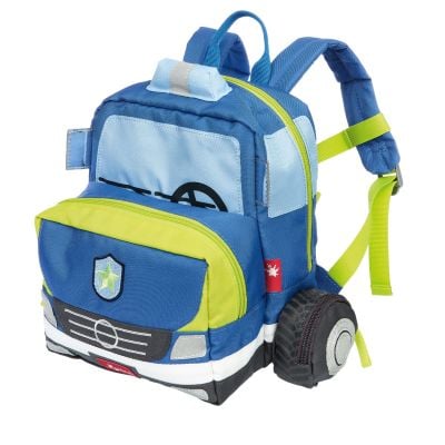 N00005257_001 4001190252572 Rucsac pentru copii, Sigikid, Masina de politie cu roti si detalii 3D