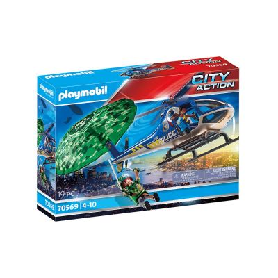 Set Playmobil City Action - Elicopter de politie si parasutist