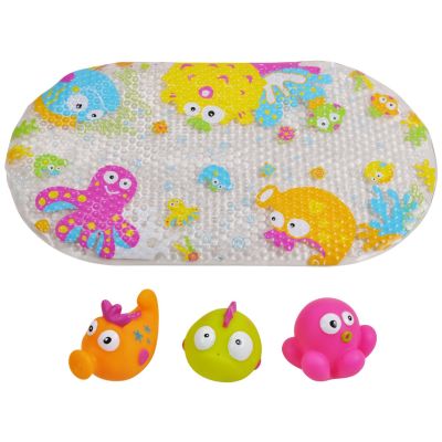 Set covoras de baie si 3 jucarii din lumea subacvatica, Knorr Toys, 69 x 39 cm