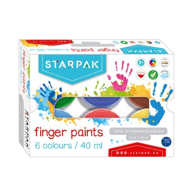448008_001w Finger paints cu 6 culori Starpak, 40 ml