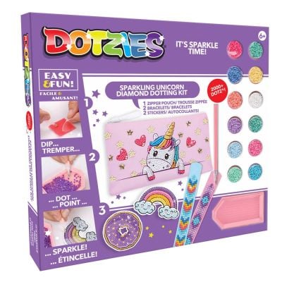 N00003233_001 4895225932337 Set creativ 5 In 1, Diamond Dotz, Unicorn, Pictura cu diamante