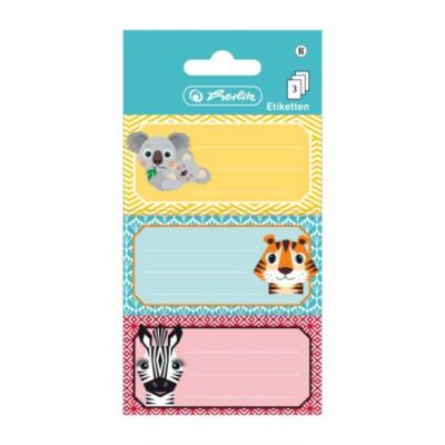 50040247_001w 4008110298443 Etichete scolare Herlitz, set 3 coli x 3 etichete, motiv Cute Animals