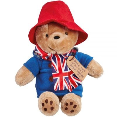 N01002150_001 5014475021502 Jucarie de plus, Rainbow Designs, Ursuletul Paddington cu fular Union Jack, 25 cm