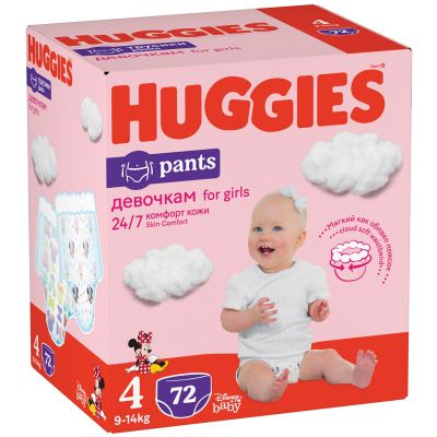 2558031_001w 5029053564098 Scutece Huggies Pants Box Girls, Nr 4, 9 - 14 Kg, 72 buc