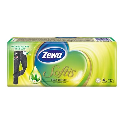 53521_001w Set Batiste nazale Zewa Softis Aloe Balsam, 4 straturi, 10x9 bucati