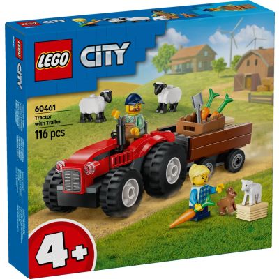 N00060461_001w 5702017812618 LEGO® City - Tractor de ferma rosu cu remorca si oi (60461)