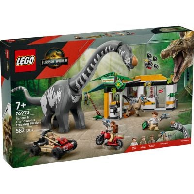 LEGO® Jurassic World - Misiune de urmarire a unui Velociraptor si a unui Titanosaurus (76973)
