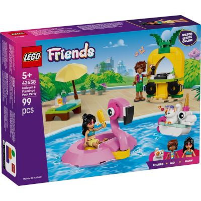 LEGO® Friends - Petrecere la piscina cu unicornul si flamingo (42658)