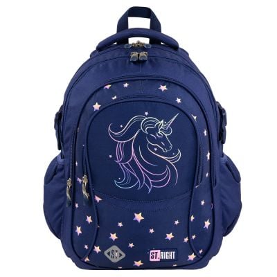 Ghiozdan cu 4 compartimente, St Majewski, St. Right Unicorn Glow, 43 cm