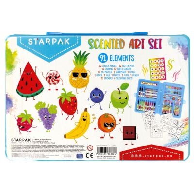 Set de colorat cu markere si creioane parfumate, Starpak, 91 buc