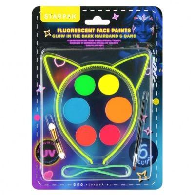 Set de pictura pentru fata cu bentita, Starpak, 6 culori