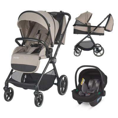 Carucior modular 3 in 1, Coccolle Lissia Butternut Beige si scoica auto Isize Knox Anthracite