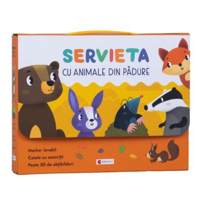 Servieta cu animale din padure