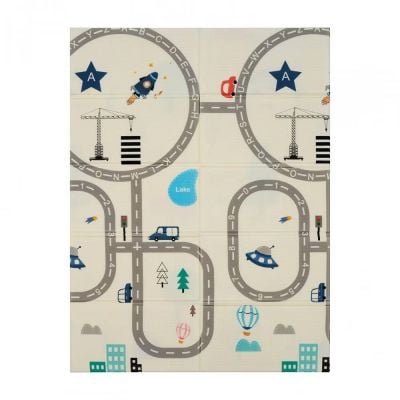 Covor joaca pliabil din spuma, U-Grow, 180 x 120 x 1 cm, Circuit
