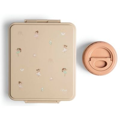 N00008653_001 6297001286531 Caserola pentru pranz cu 4 compartimente si 1 borcan termoizolant, Citron,  Balerina