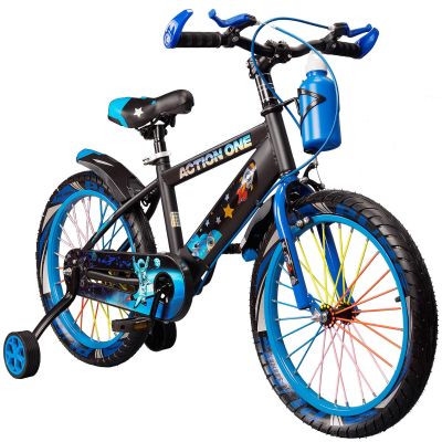 N00004452_001 6422324044524 Bicicleta cu roti ajutatoare si bidon pentru apa Nova II, Action One, 18 inch, Albastru