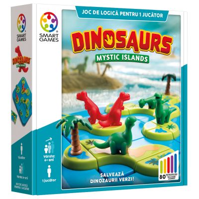 Joc de logica cu 80 de provocari, Smart Games, Dinosaurs Mystic Islands