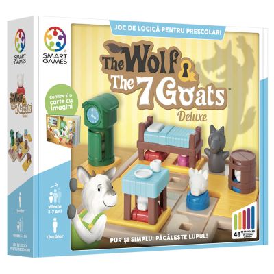 22%Exclusiv onlineJoc de logica cu 48 de provocari, Smart Games, The wolf and the 7 goats, Deluxe