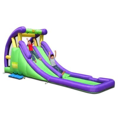 6933491990298 Saltea gonflabila Happy Hop, Tobogan dublu cu apa