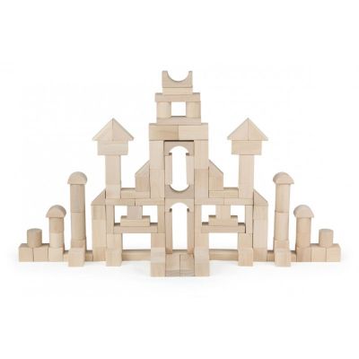 51623_001 6934510516239 Set 100 cuburi de construit, Viga, Natur, 3 cm