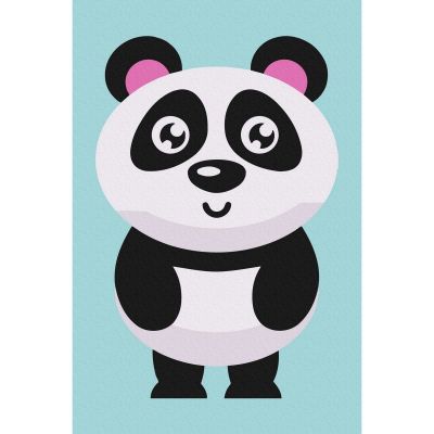 CX4859_001 764460010954 Set Acuarello, Pictura pe numere, Ursul Panda, cu rama din lemn, pensule si culori acrilice