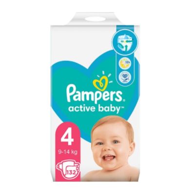 8001090951618 81747790_001w Scutece Pampers, 4 Act Baby 9-14Kg, 132 buc
