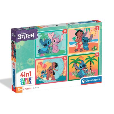 Puzzle Clementoni 4 in 1, Disney Stitch, 12 16 20 24 piese