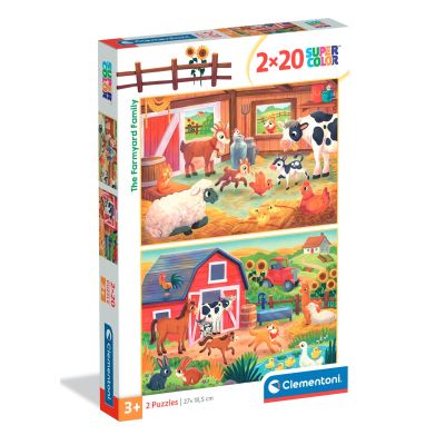 N00024818_001w 8005125248186 Puzzle Clementoni, The farmyard family, 2 x 20 piese