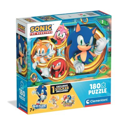 N00029796_001w 8005125297962 Puzzle Clementoni, Sonic the Hedgehog cu sticker inclus, 180 piese