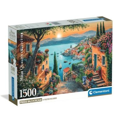N00031729_001w 8005125317295 Puzzle Clementoni, Peisaj mediteranean la apus, 1500 piese