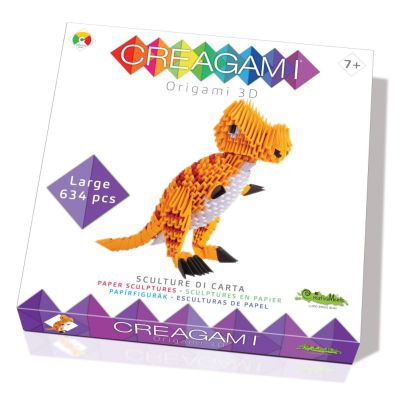 8032591787352 CREA7352_001w Joc 3D, Dinozaurul T-Rex Origami, Creagami, 634 Piese