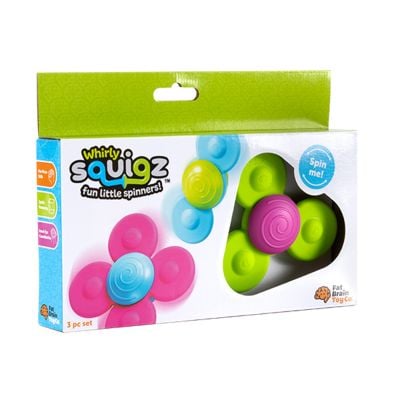 Set 3 moristi senzoriale cu ventuza, Fat Brain Toys, Whirly Squigz