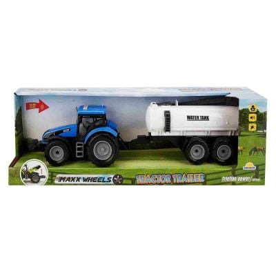 S00002681  Tractor albastru cu Cisterna 8680863026816 Tractor albastru cu cisterna, cu lumini si sunete, Maxx Wheels, 44 cm