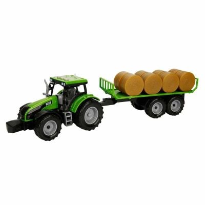 S00002681 Tractor verde cu remerca fan 8680863026816 Tractor verde cu remerca cu fan, cu lumini si sunete, Maxx Wheels, 44 cm