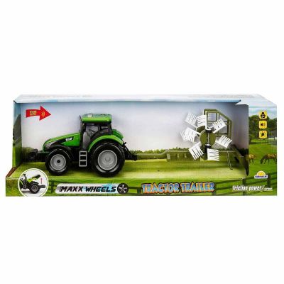 S00002681  Tractor verde cu Grebla 8680863026816 Tractor verde cu grebla, cu lumini si sunete, Maxx Wheels, 44 cm