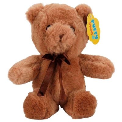Ursulet de plus cu funda, Puffy Friends, Maro, 20 cm
