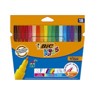 888681_001w Set markere colorate lavabile Visa Bic, P18