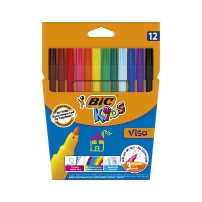 888695_001w Set markere colorate lavabile Visa Bic, P12