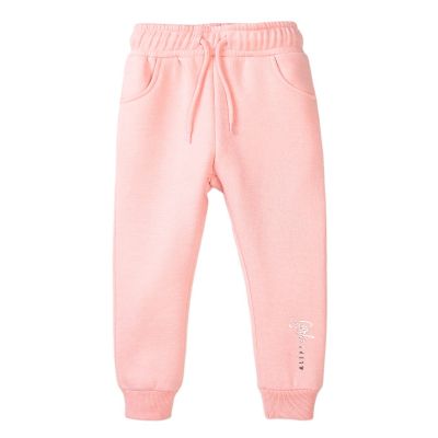 35110296 Pantaloni sport cu snur Minoti, Girl Power, 8GFJOG, roz
