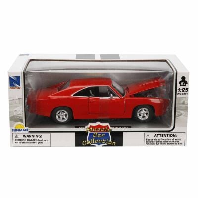 S00071853_004w 93577718539 Masina metalica, New Ray, 1969 Dodge Charger, 1:25, Rosu