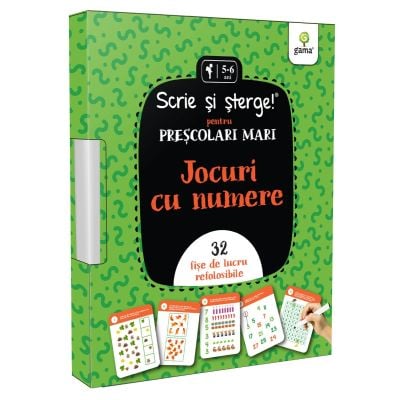 Jocuri cu numere, Prescolari mari, Scrie si sterge