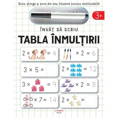 Invat sa scriu, Tabla inmultirii, Scrie, Sterge si rescrie, folosind carioca reutilizabila, Reeditare, John Poitier