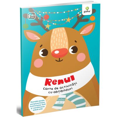 N00024849_001w 9786068248493 Renul, Carte de activitati cu abtibilduri, Activitatile mele de Craciun