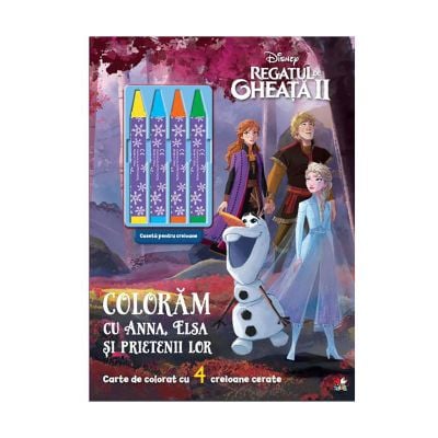 CADDIV175_001 Carte Editura Litera, Coloram cu Anna, Elsa si prietenii lor, Disney Frozen 2