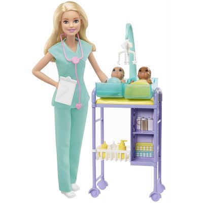 DHB63_006w 887961827262 Set de joaca Barbie, Doctorul pediatru, GKH23