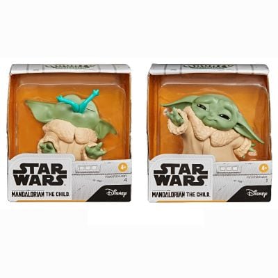 F1254_001w Set 2 figurine Star Wars, Baby Yoda, The Child, Froggy Force, 5 cm