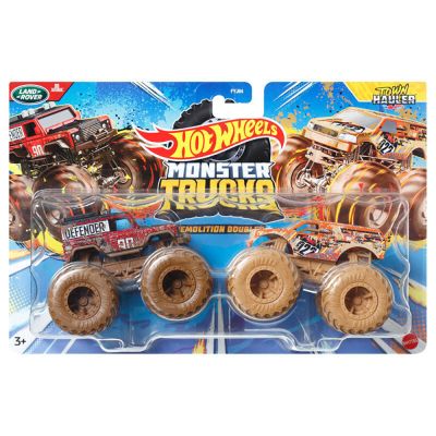 FYJ64_045w 887961705430 Set 2 masini Monster Truck, Hot Wheels, Defender Vs Town Hauler, HWN65