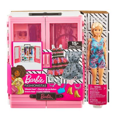 GBK12_001w Set de joaca Barbie Fashionistas, Dressing si papusa